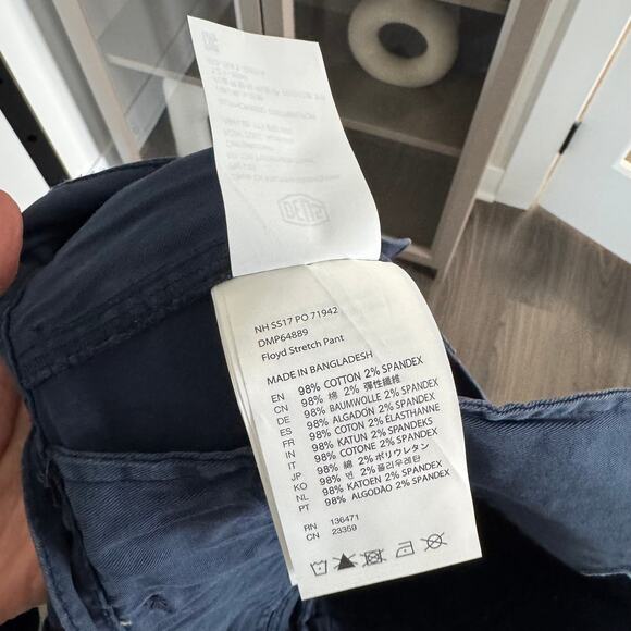 Deus Ex Machina Floyd Navy Chino Pants 32 NEW Blue Cotton Straight Leg Trouser - Picture 7 of 7